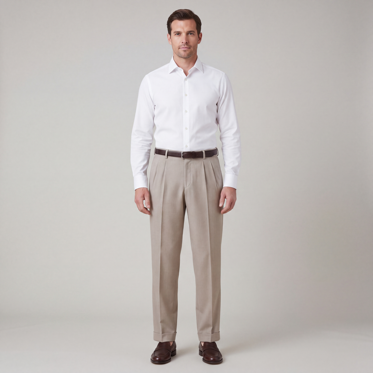 Linen Pants with Elastic Waist and Straight Legs