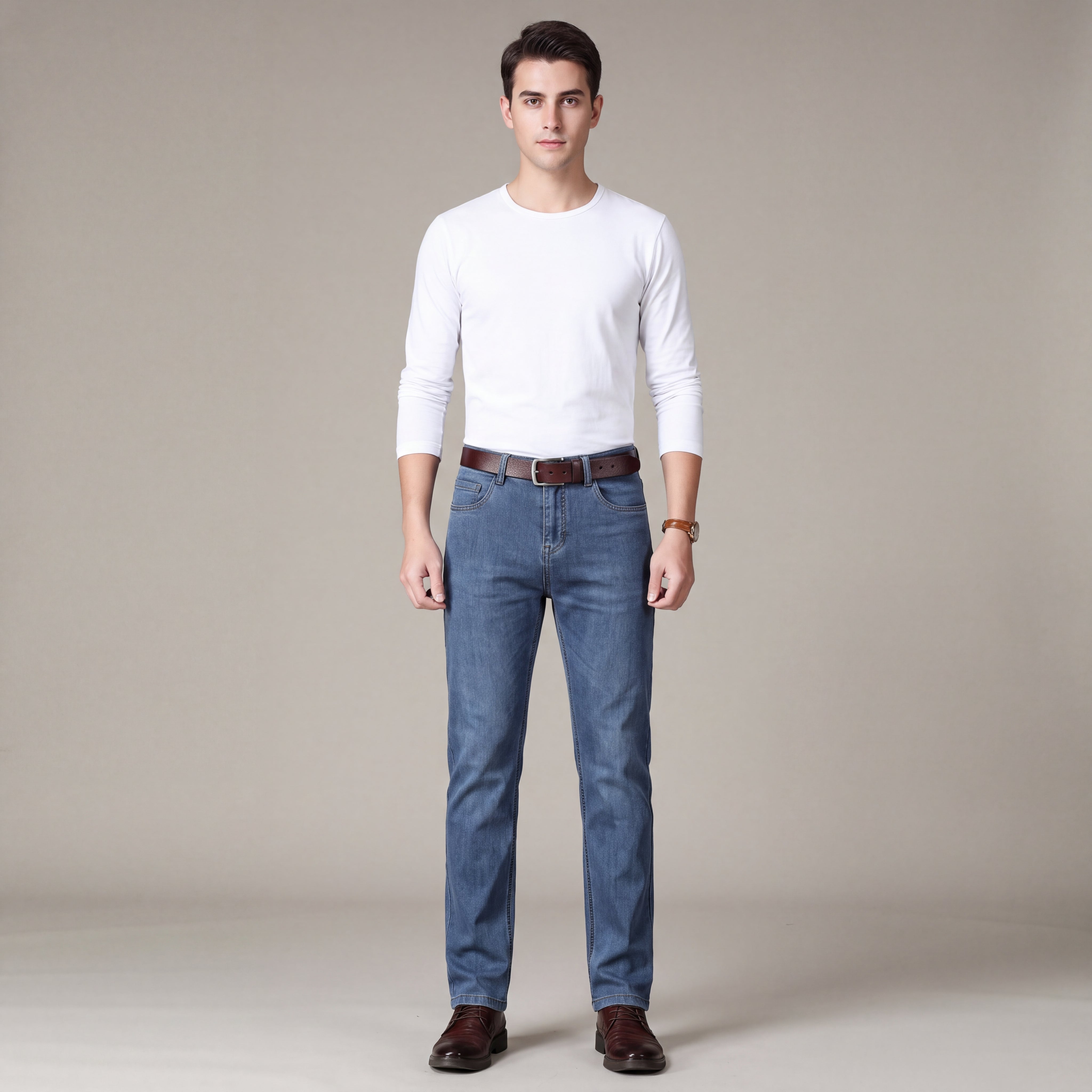 Men's Slim-Fit Jeans in Stretch Dark Denim