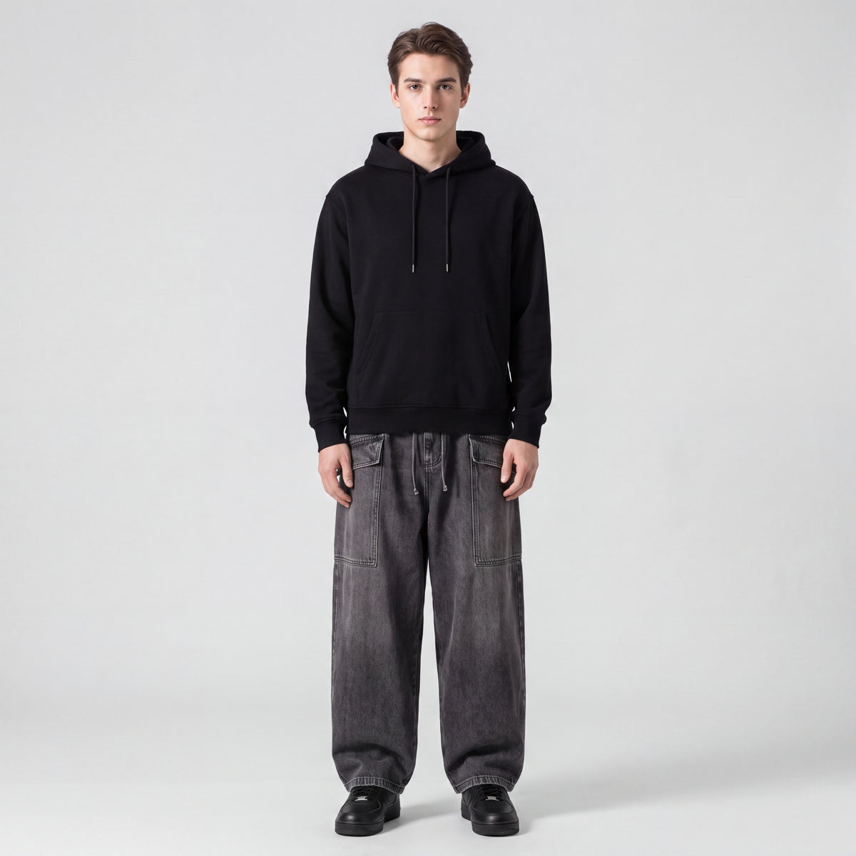 Men's Wide-Leg, Baggy Jeans with Pockets