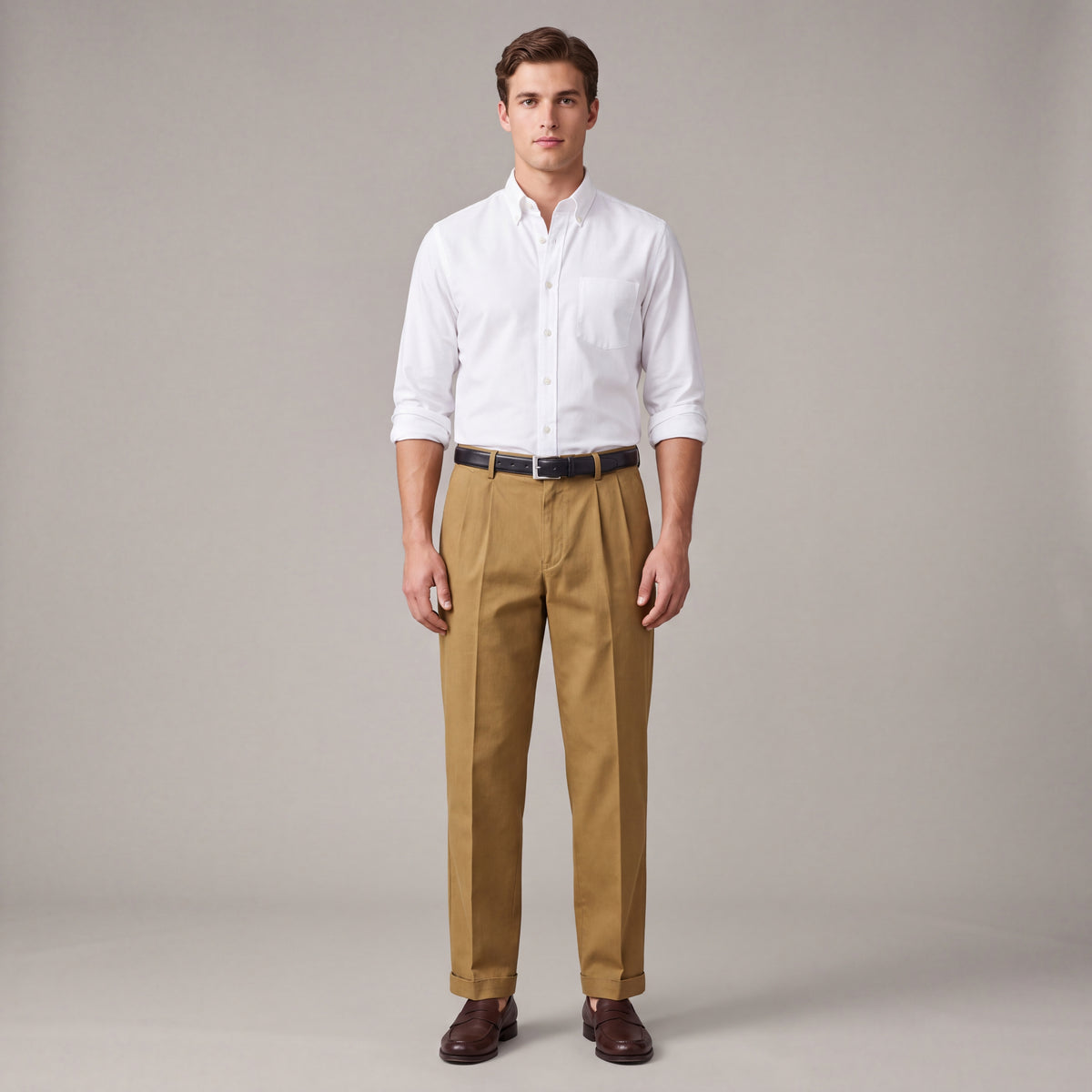 Linen Pants with Elastic Waist and Regular Leg