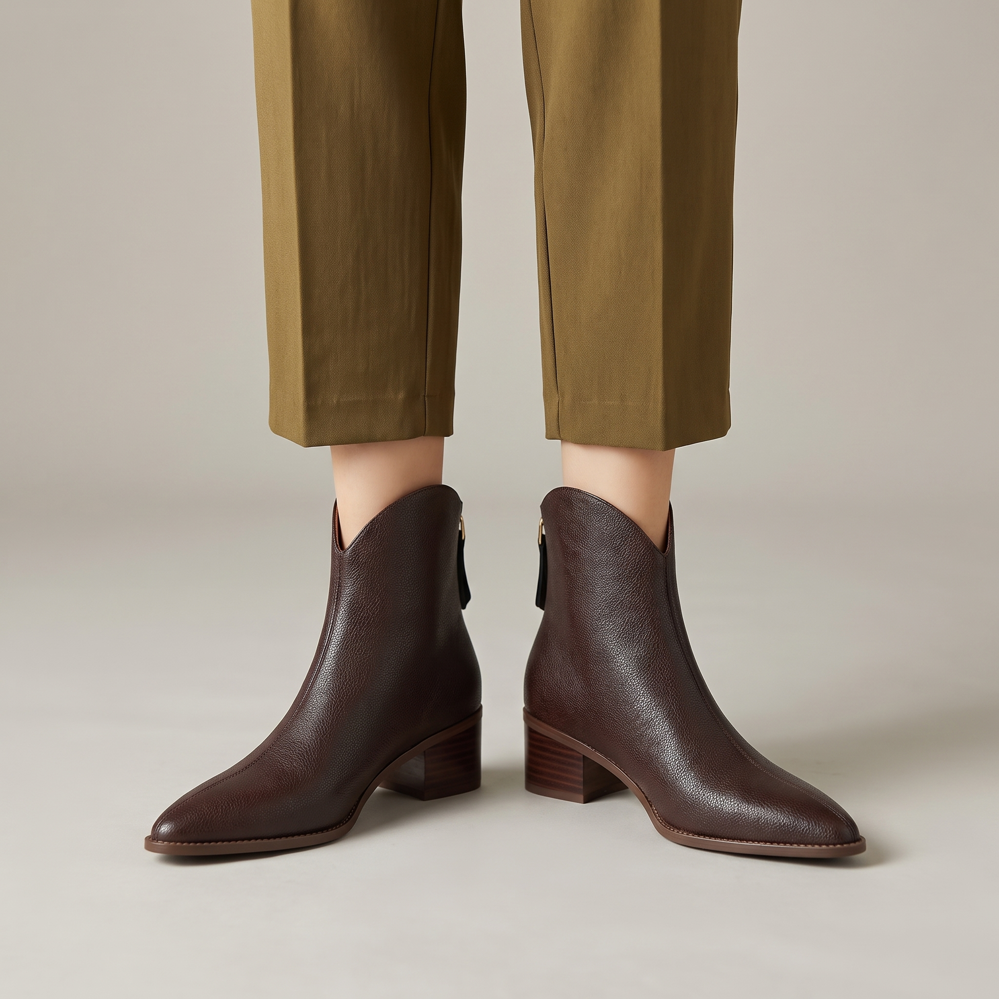 Women's Leather Boots with Stiletto Heels