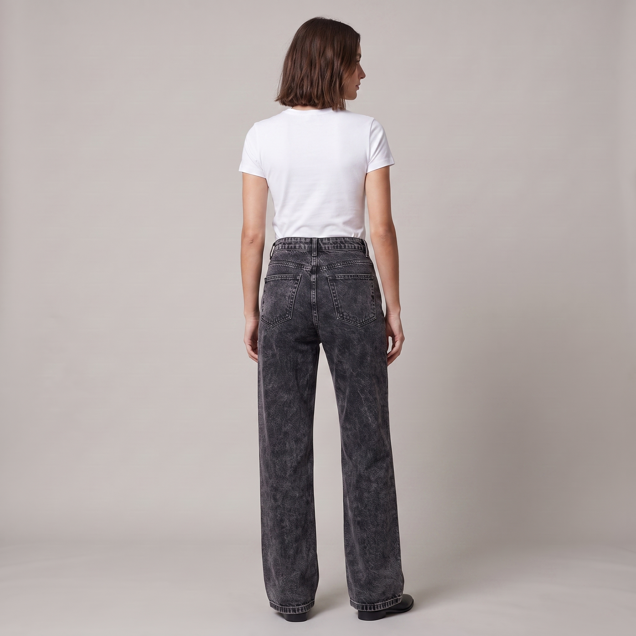 Washed High Waist Baggy Jeans
