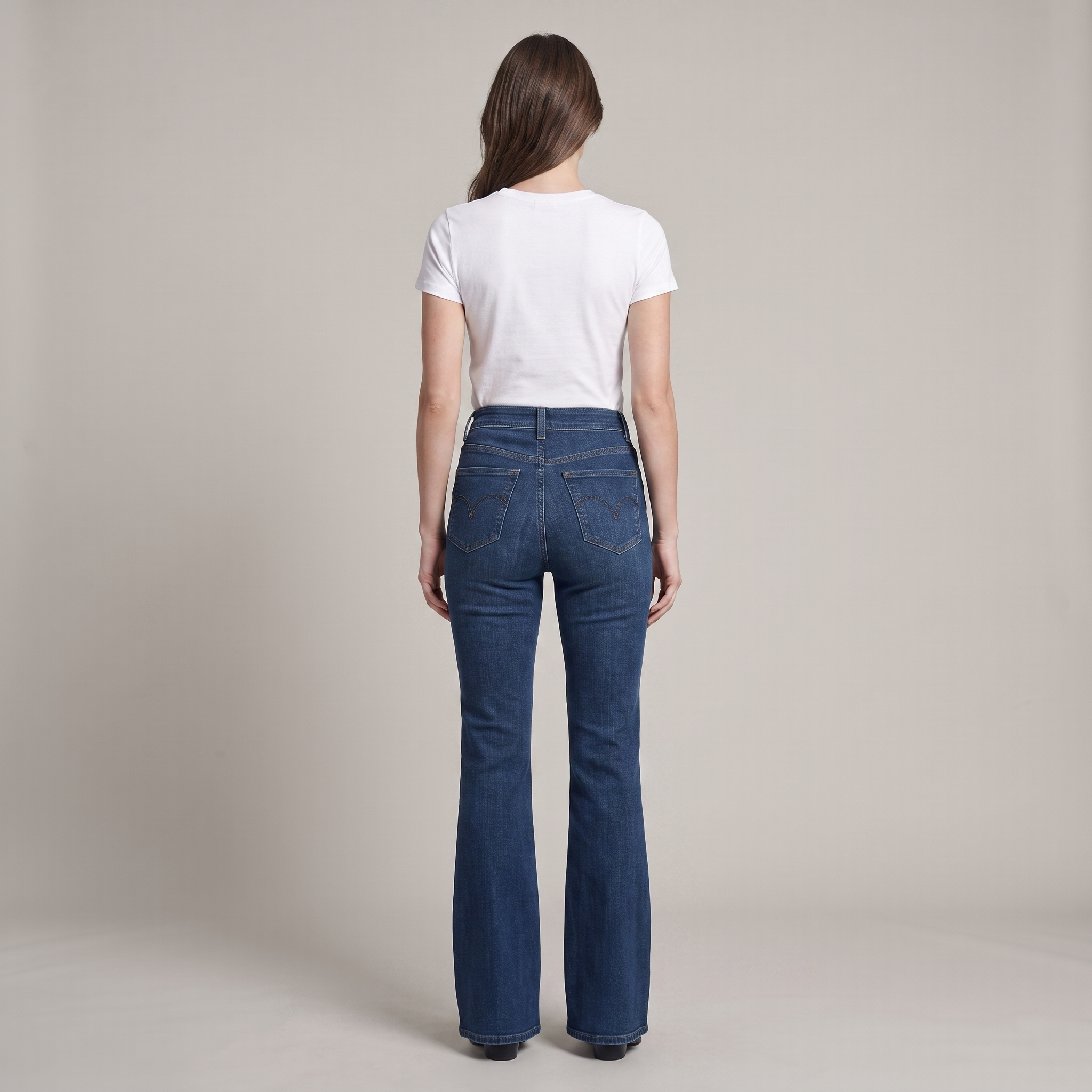Elegant High Waist Flare Jeans