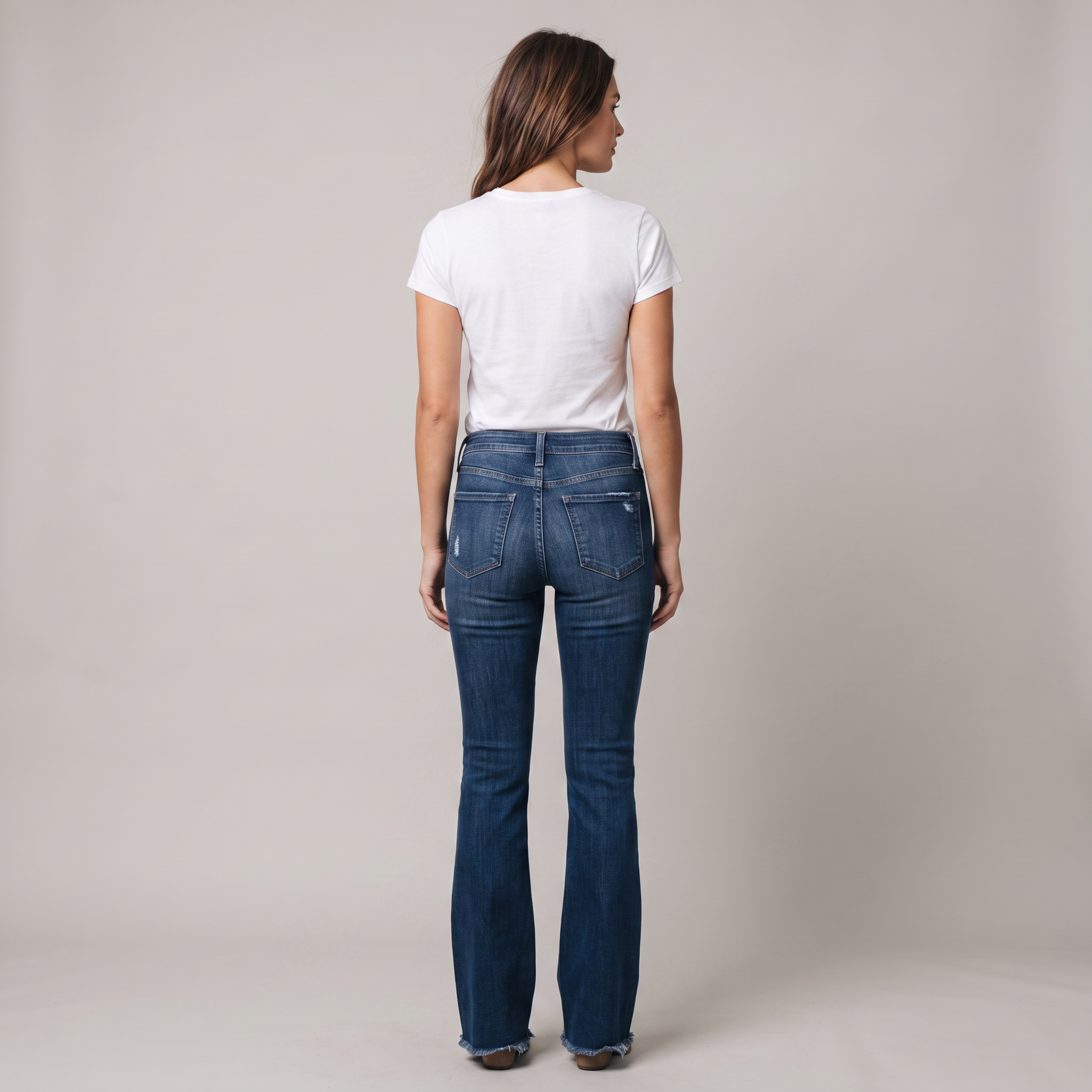 Vintage High Waist Distressed Flared Jeans