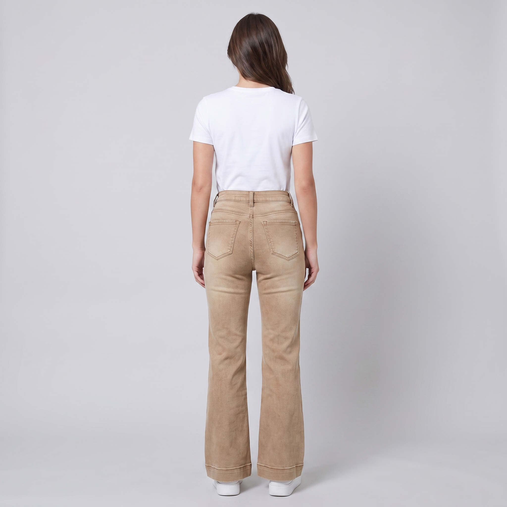 Vintage Brown High Waist Flared Jeans