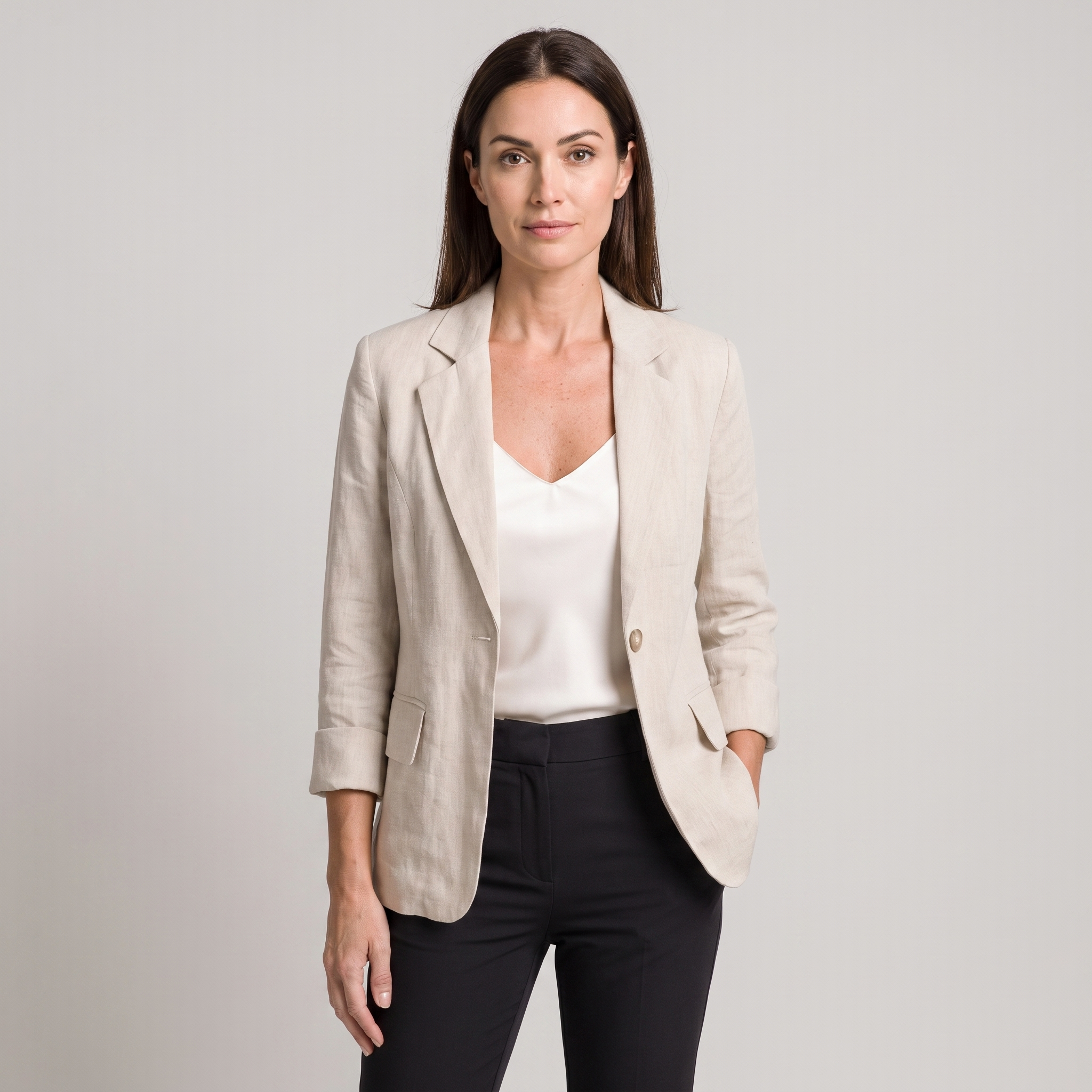 Lightweight Women's Cotton Blazer, Relaxed Fit