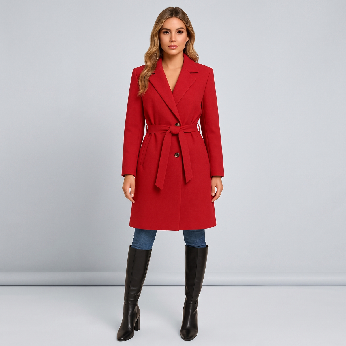 Women's A-Line Double-Breasted Trench Coat