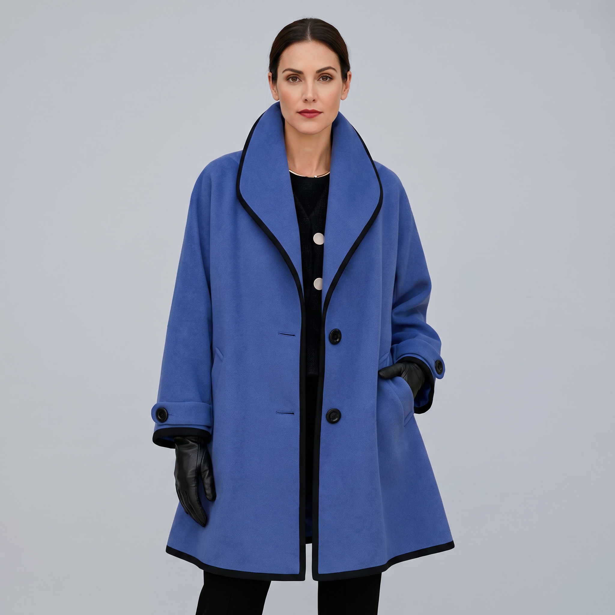 Women's Tailored Trench Coat with Contrast Details