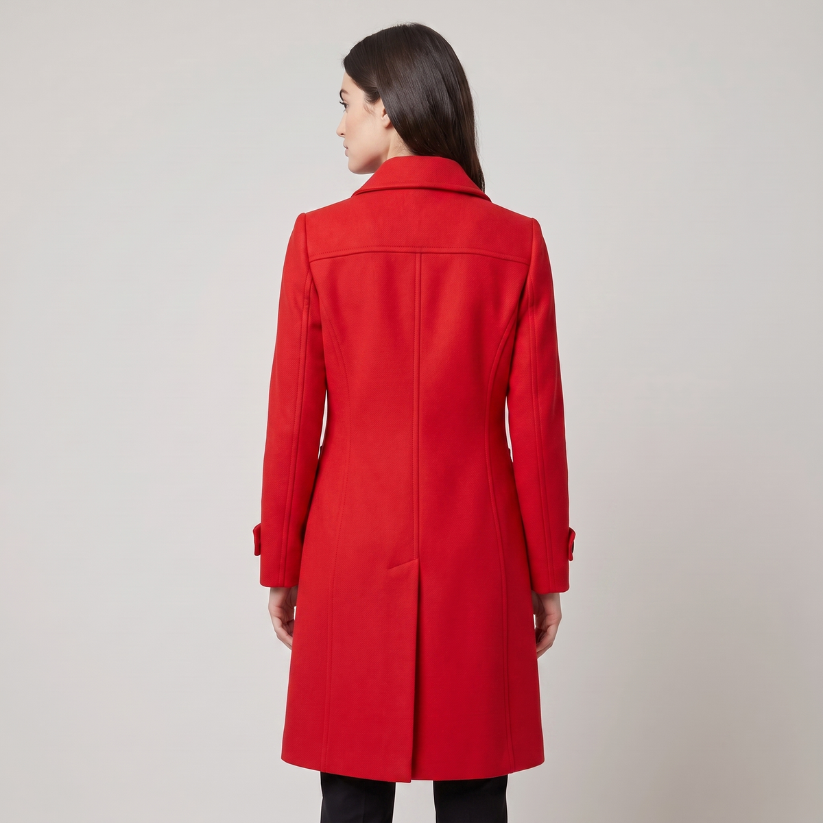 Women's Maxi Trench Coat with Belt and Stand Collar