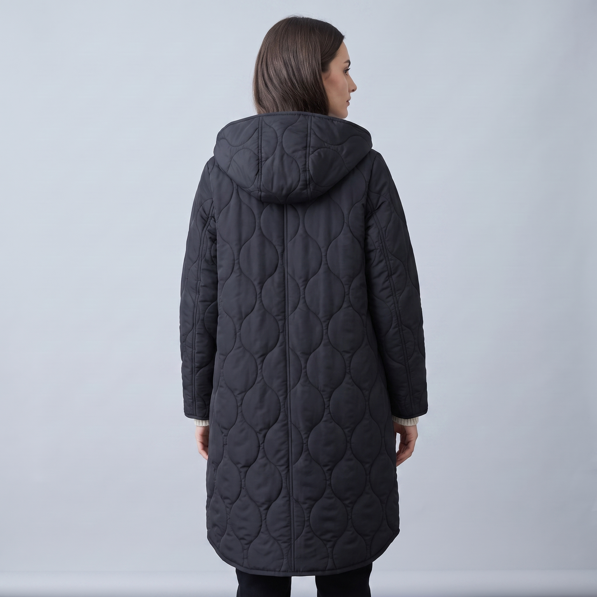 Puffer Jacket Women Oversize Hooded Argyle Winter