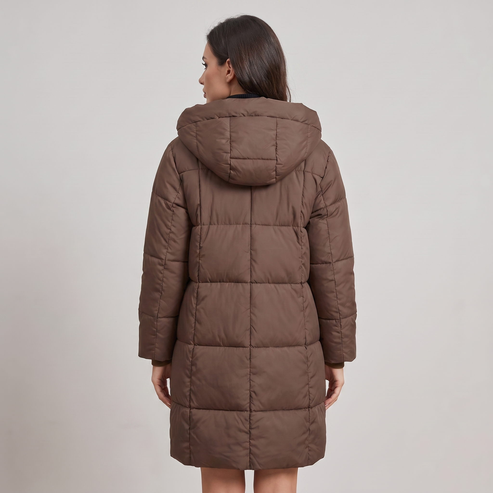 Puffer Jacket Women Long Hooded Quilted Winter