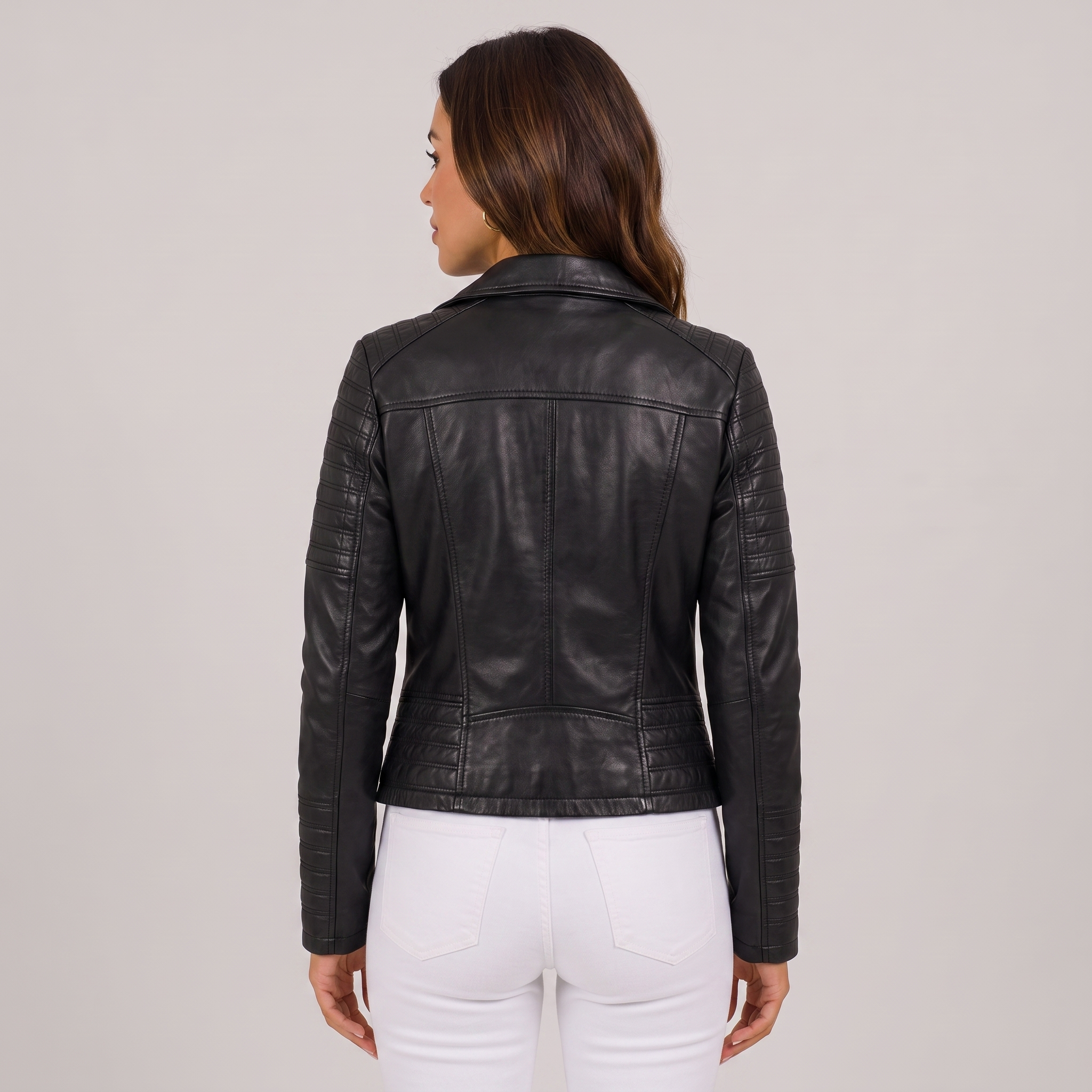 Women’s Asymmetrical Zip Biker Leather Jacket