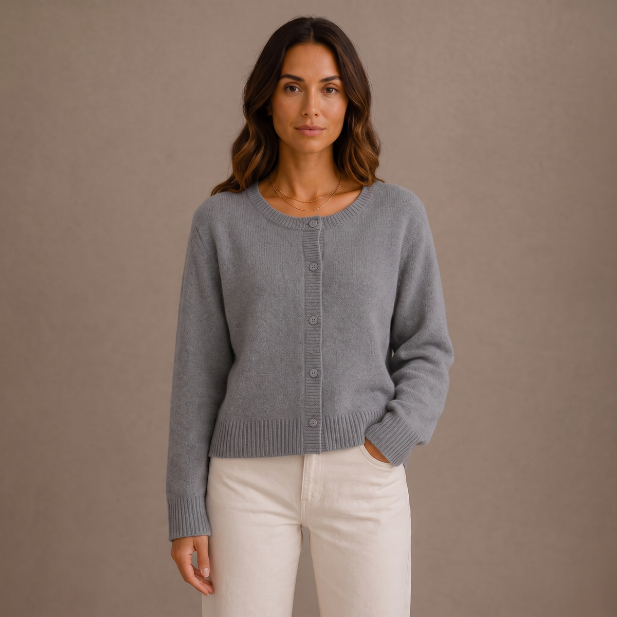 Women's Soft Knit Cardigan with Buttons