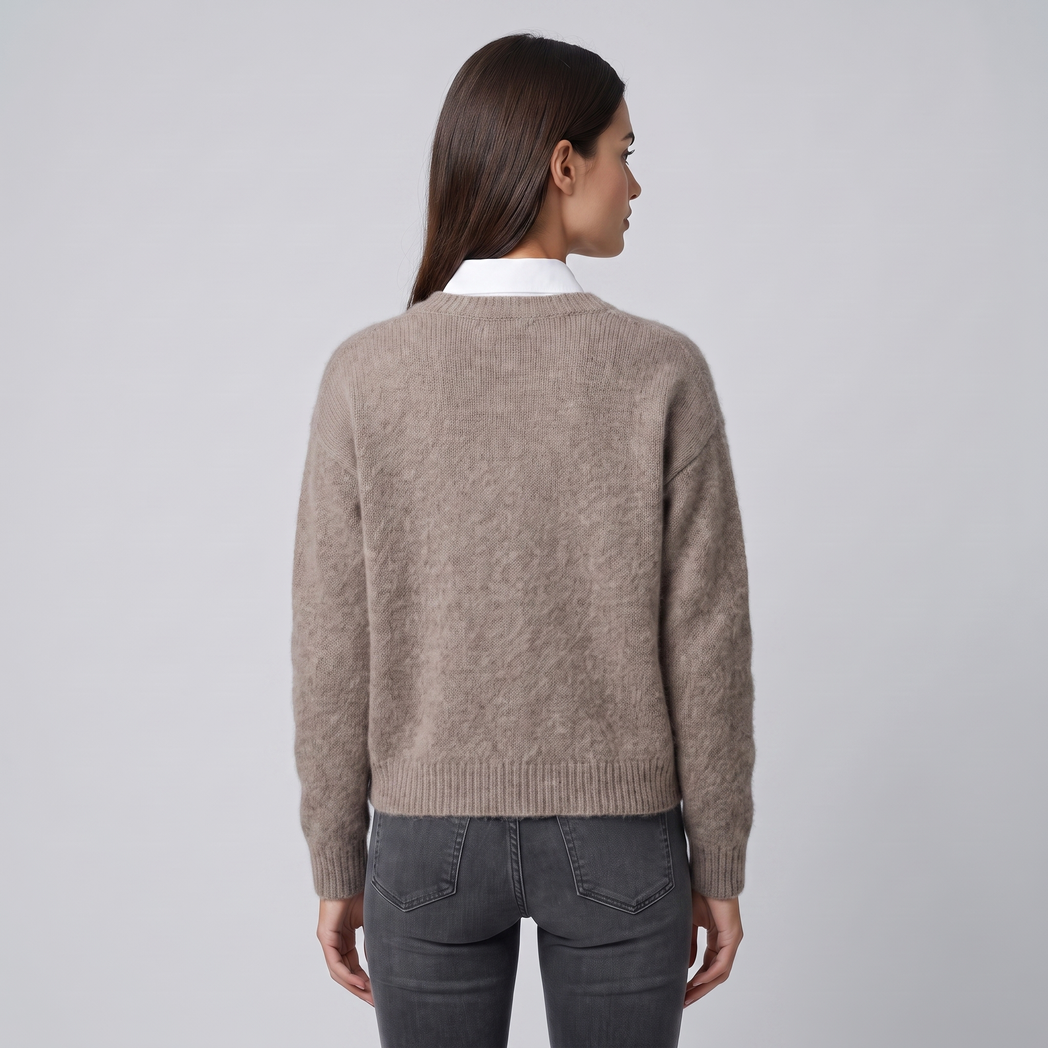 Women’s long-sleeved cardigan with drawstring and patterned print