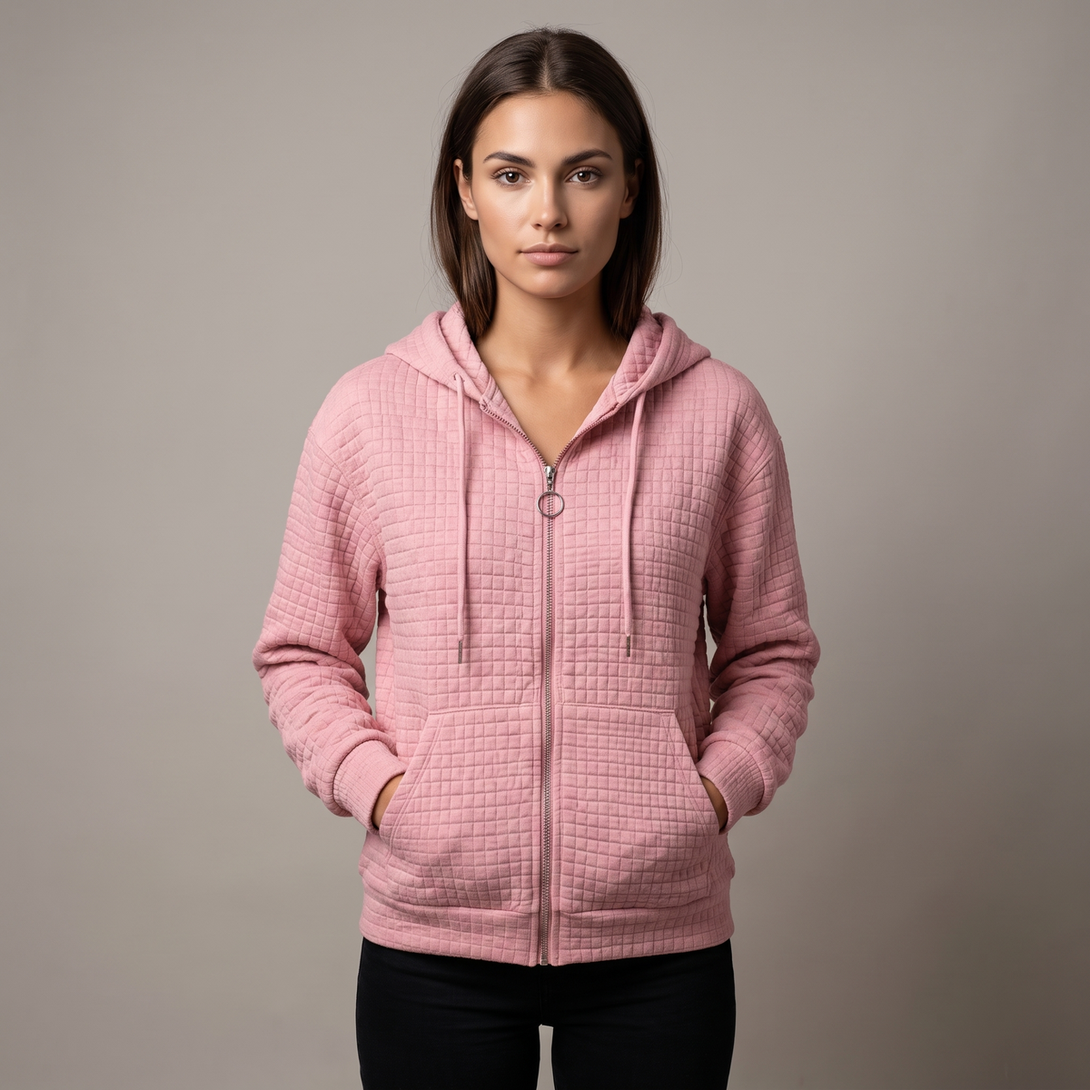 Women’s Zip-Up Hoodie with Hood – Relaxed Fit