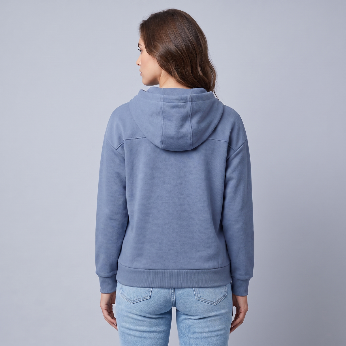 Women’s Hoodie with Hood and Button-Up Collar