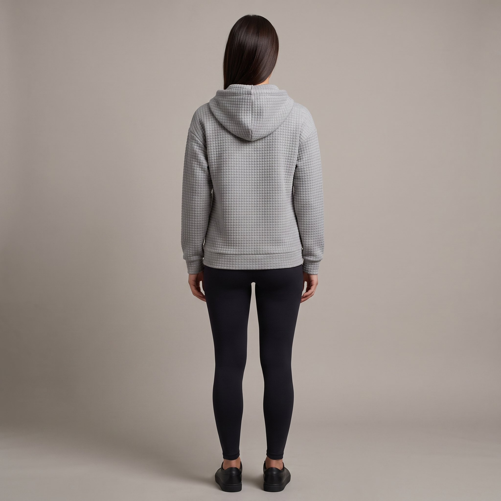 Women’s Zip-Up Hoodie with Hood, in Textured Fabric