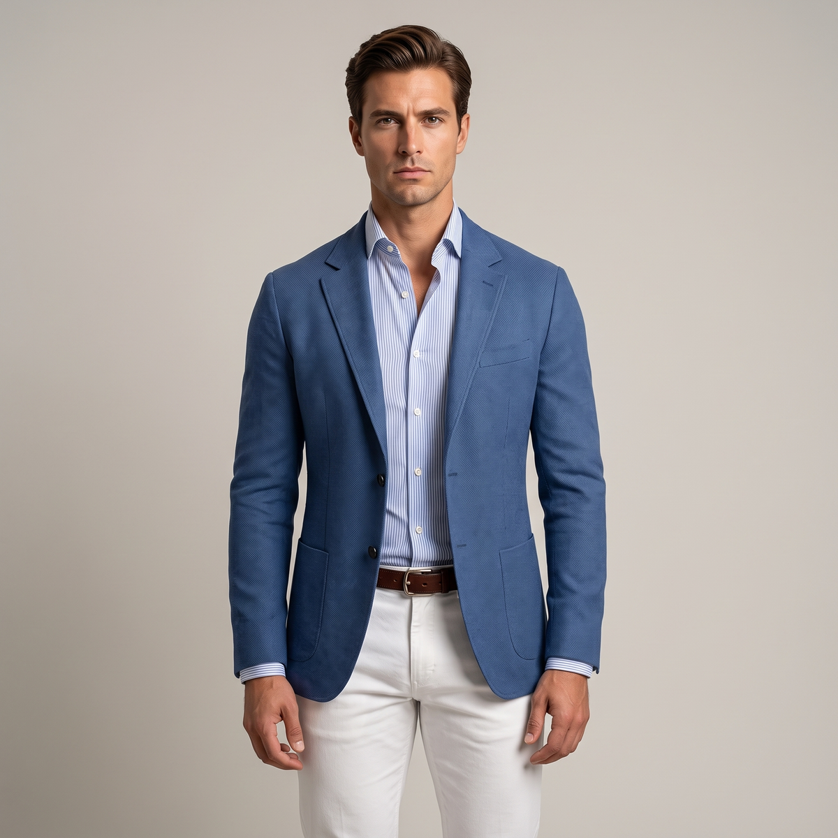 Men’s Knitted Blazer with Classic Lapels
