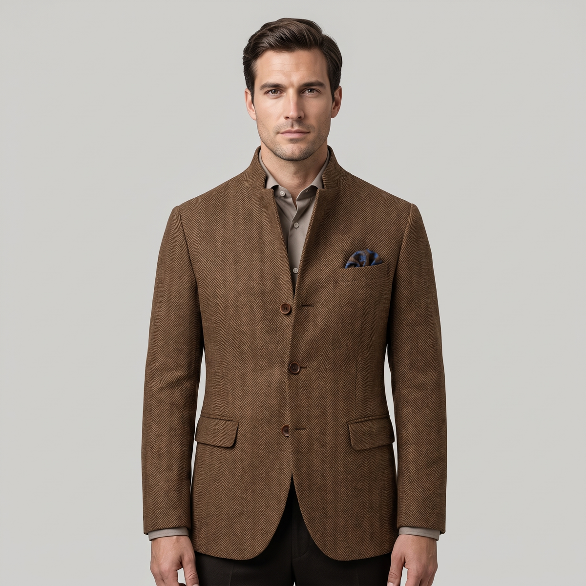 Men’s Slim-Fit Single-Breasted Tweed Wool Blazer