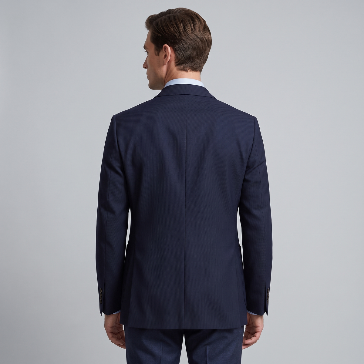 Men’s Single-Breasted Herringbone Tweed Wool Blazer