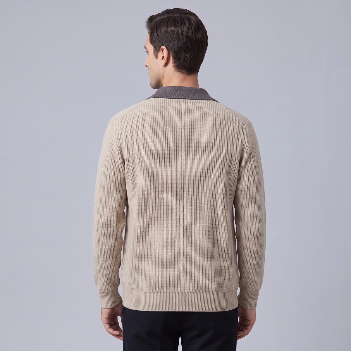 Men’s Handmade Two-Tone Knit Cardigan