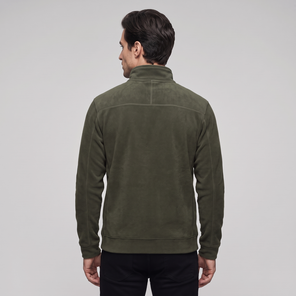 Men’s Fleece Quarter Zip High Neck Sweater