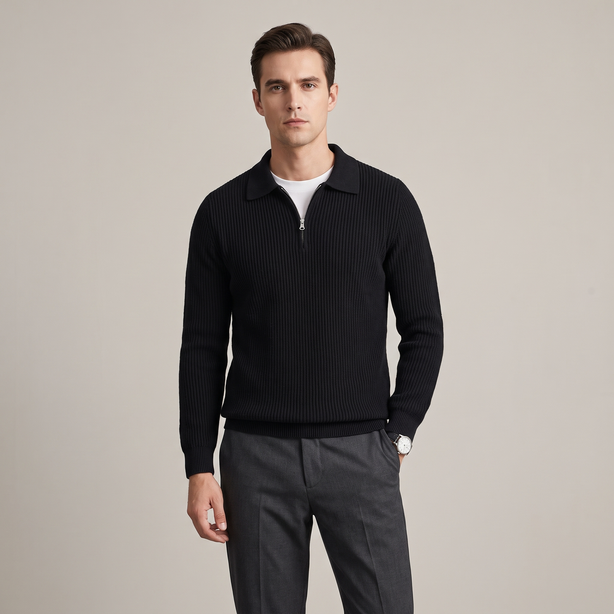 Men’s Relaxed Fit Quarter Zip Sweater