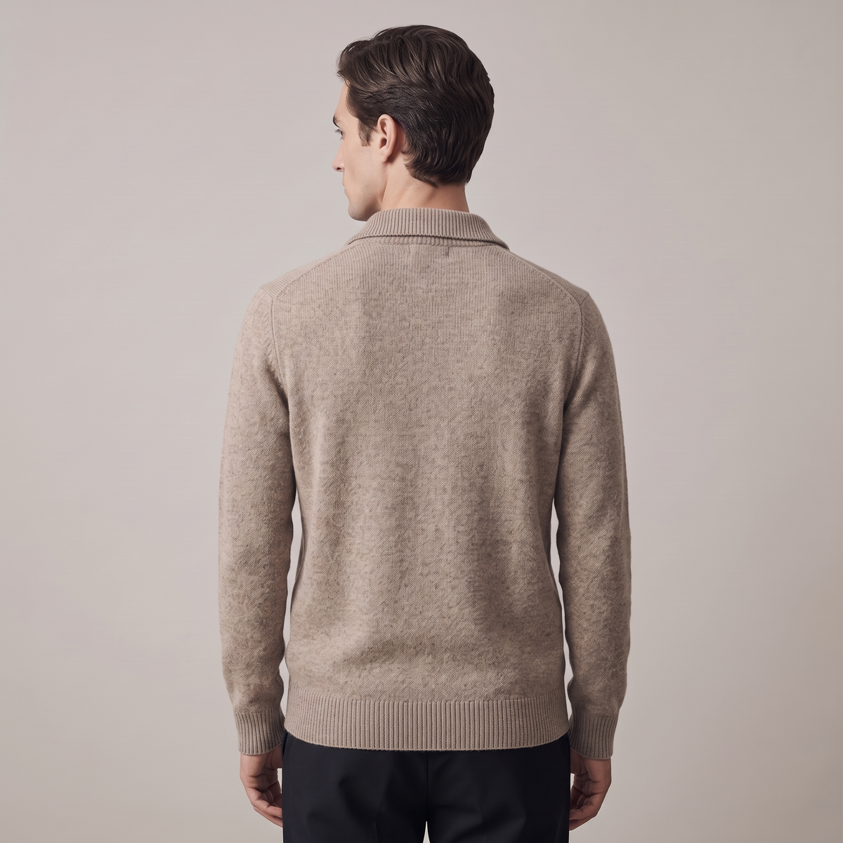 Men’s High Collar Quarter Zip Sweater