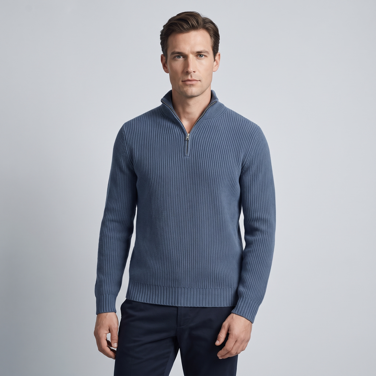 Men’s Ribbed Quarter Zip Sweater