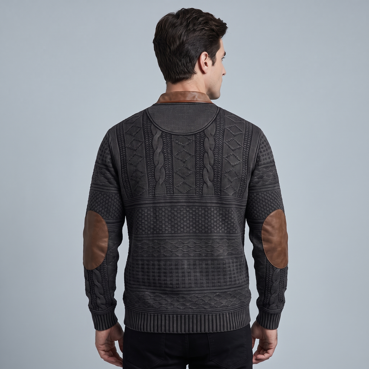Men’s Jacquard Quarter Zip Sweater