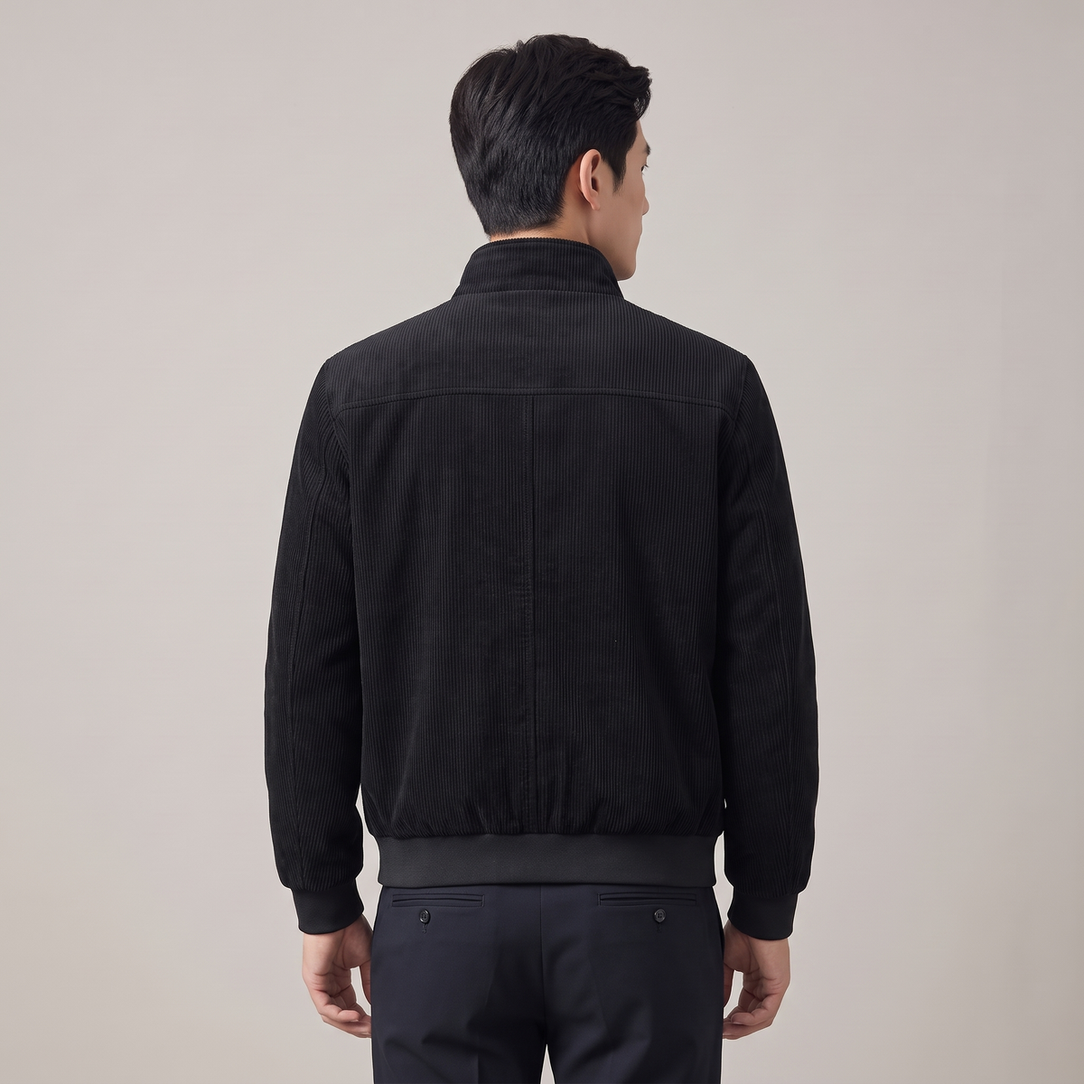 Men’s Bomber Jacket Ribbed Velvet with Sherpa Lining