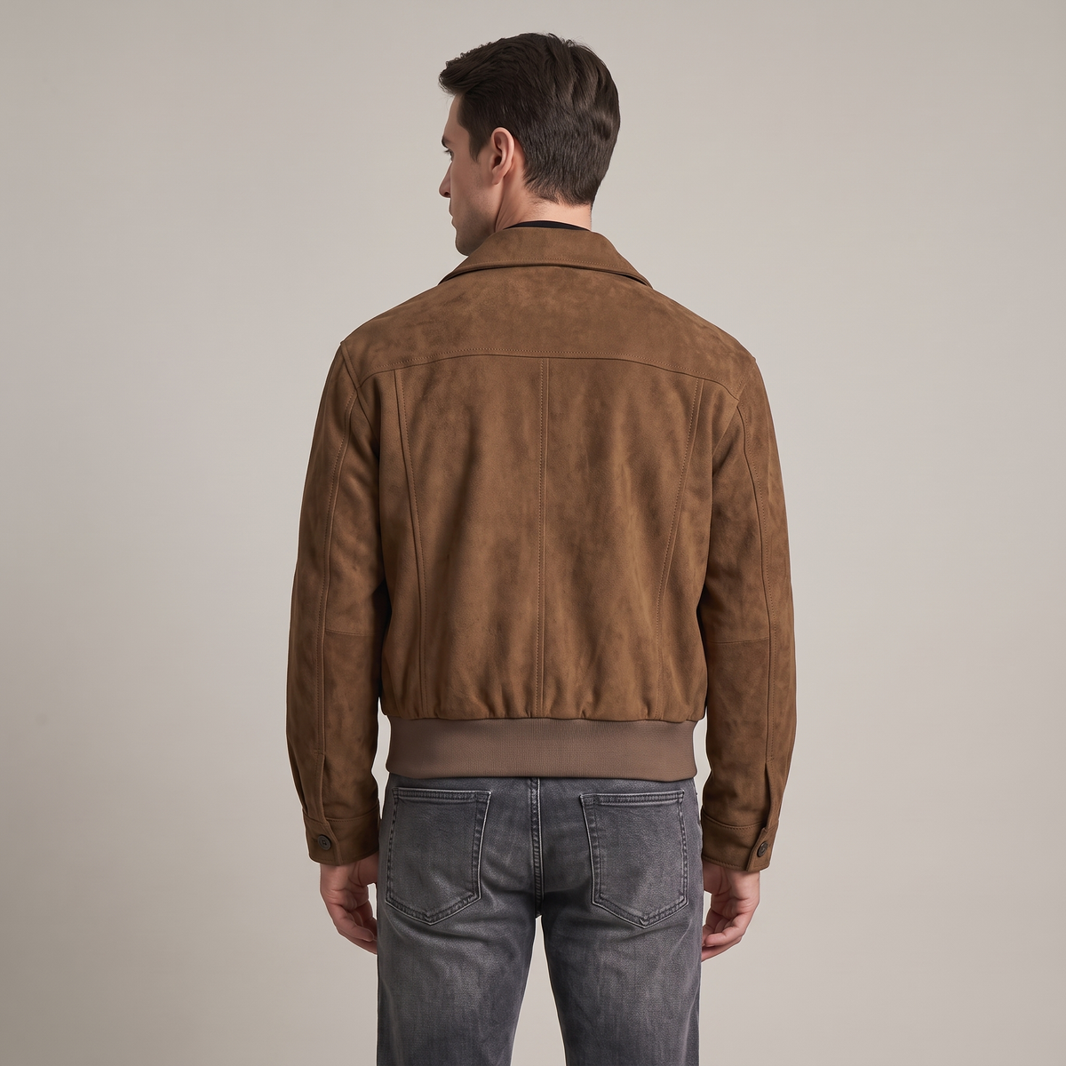 Men’s Bomber Jacket Tailored with Zip and Pockets
