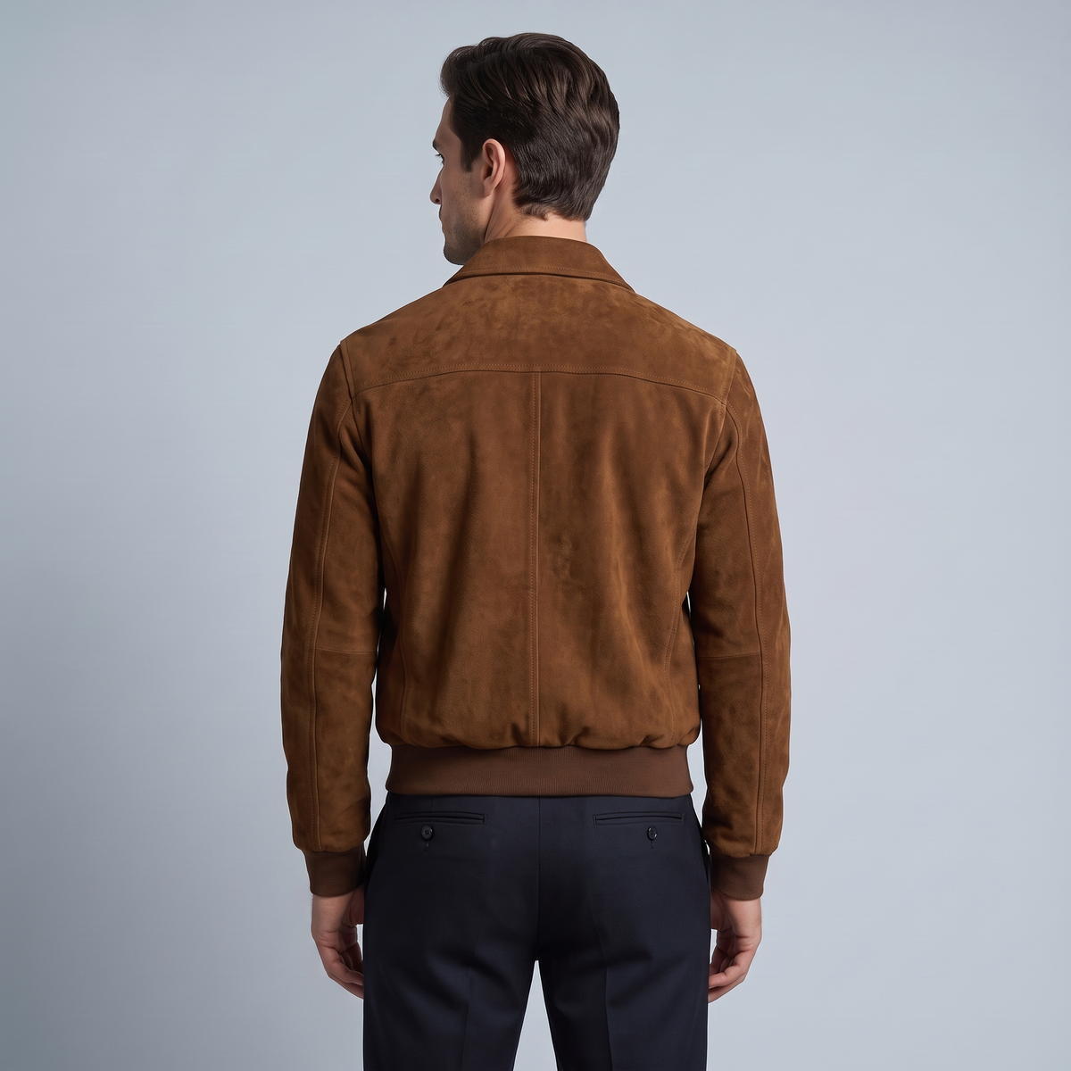 Men’s Bomber Jacket with Ribbed Details