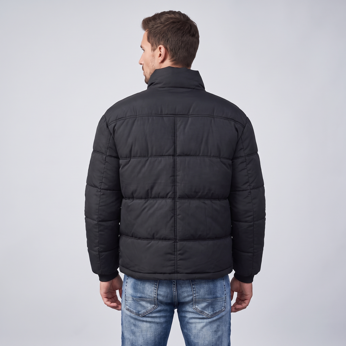 Men’s Puffer Jacket Winter Padded Down with Side Pockets