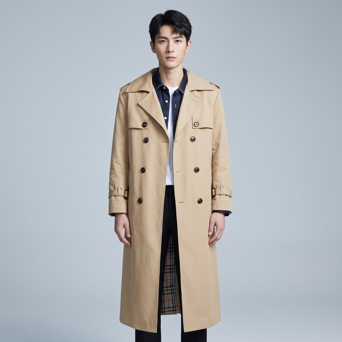 Men’s Winter Coat Elegant Cotton-Blend Trench, British Style