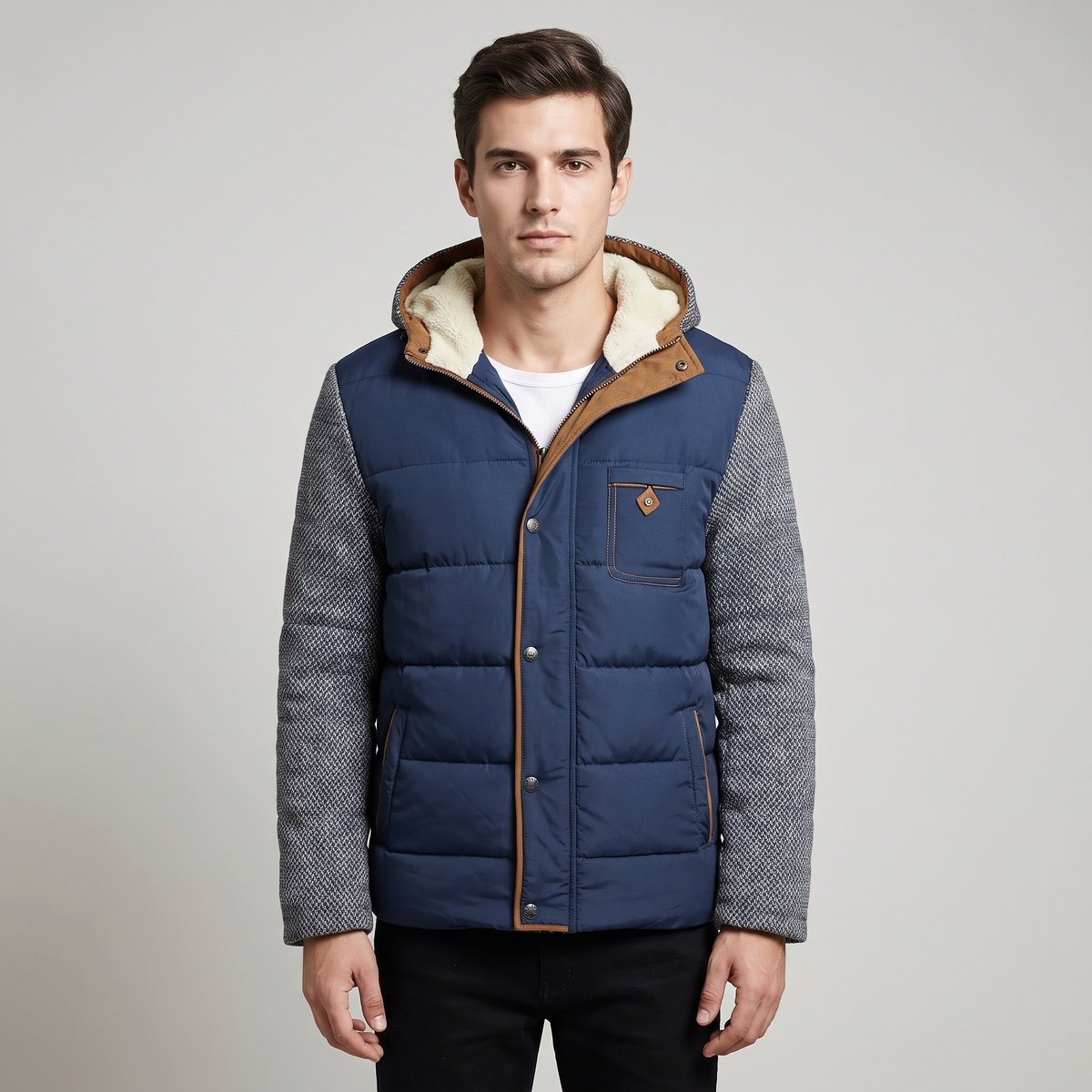 Men’s Winter Jacket Elegant Long-Sleeved, Regular Fit