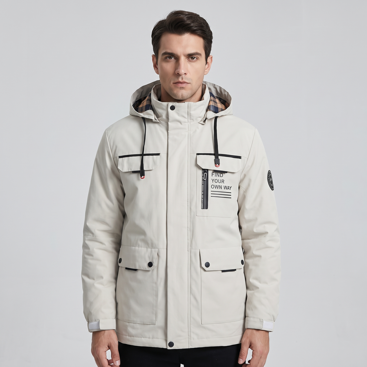 Men’s Winter Jacket Windproof and Waterproof Long-Sleeved