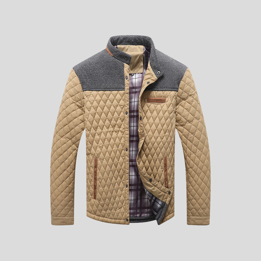 Fall Men's Windproof Lined Jacket with High Collar | Casual Coat