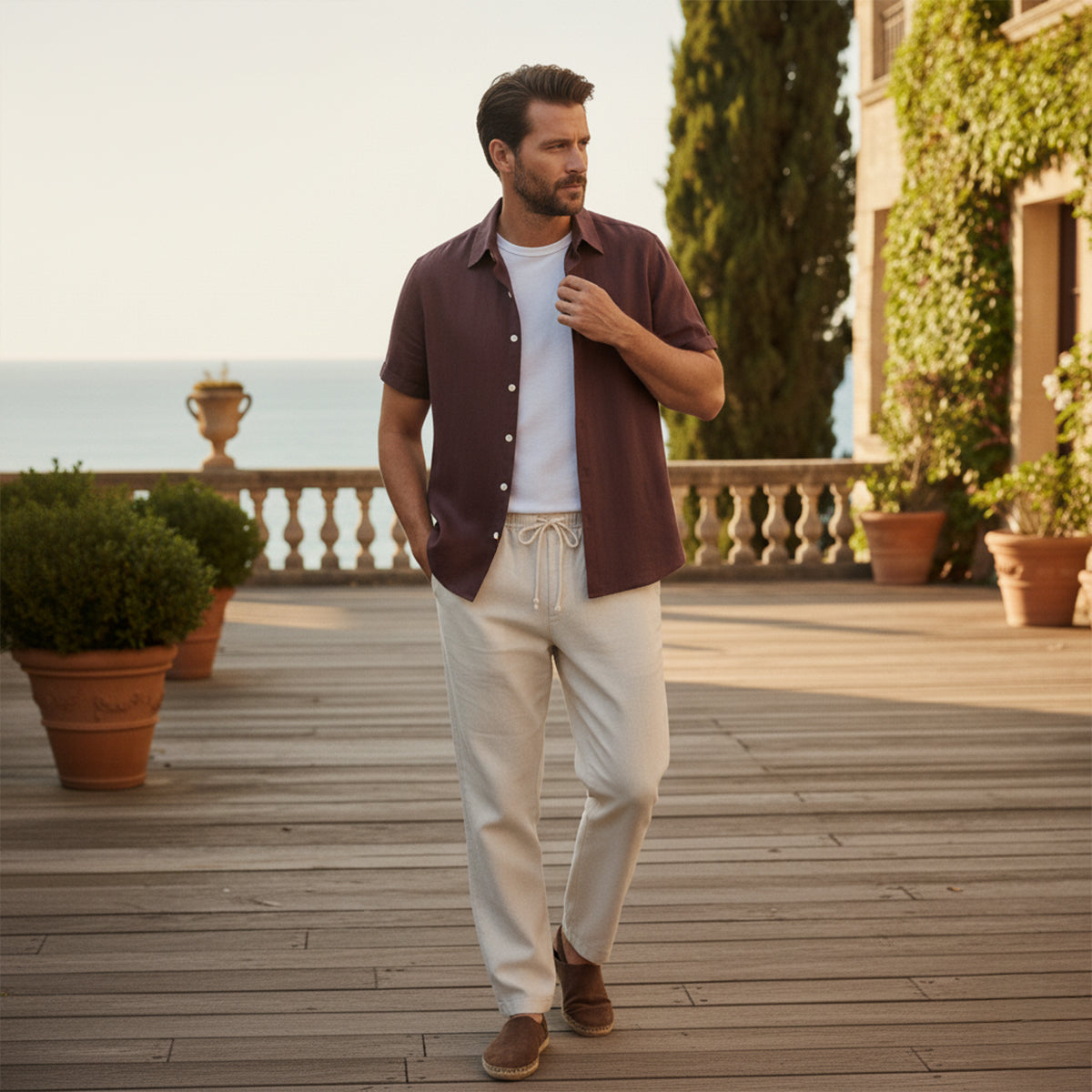 Classic Men’s Linen Casual Outfit Set