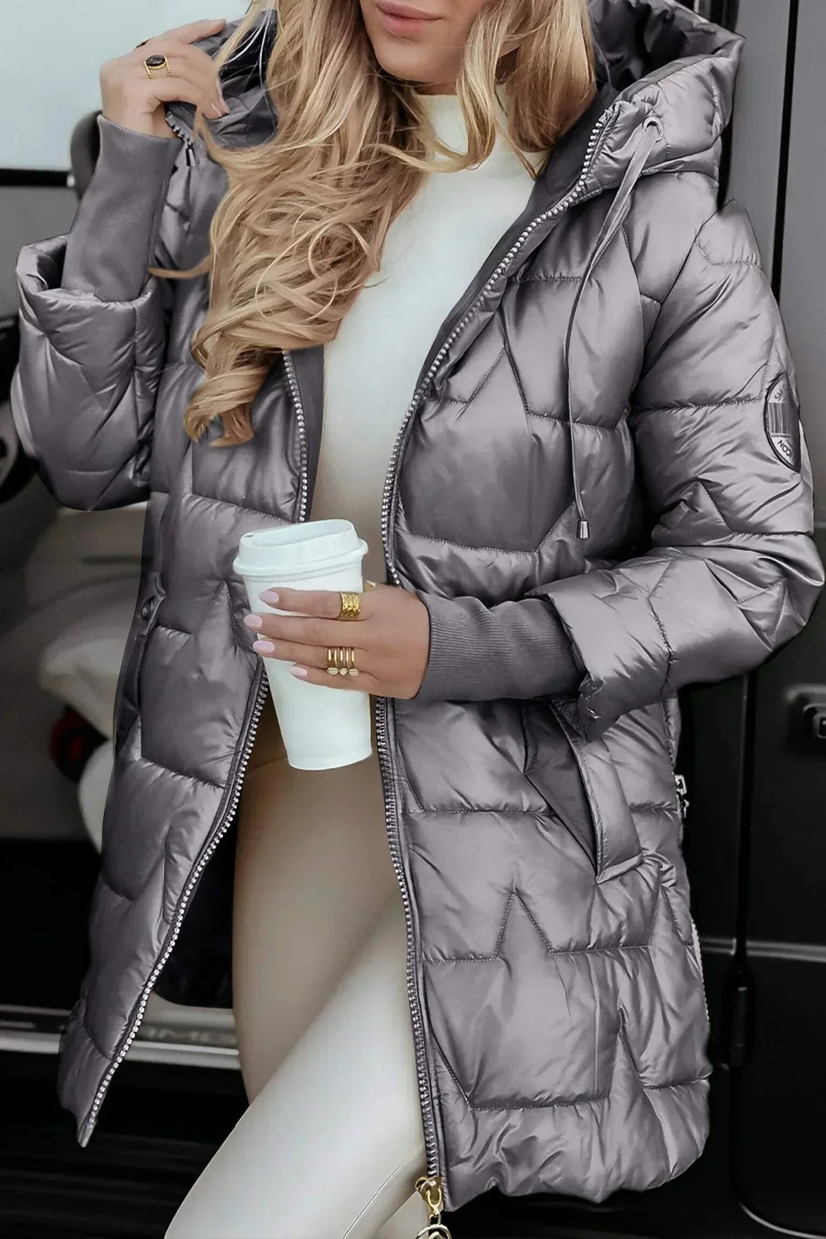 Puffer Jacket Women Winter Quilted Tailored Fit