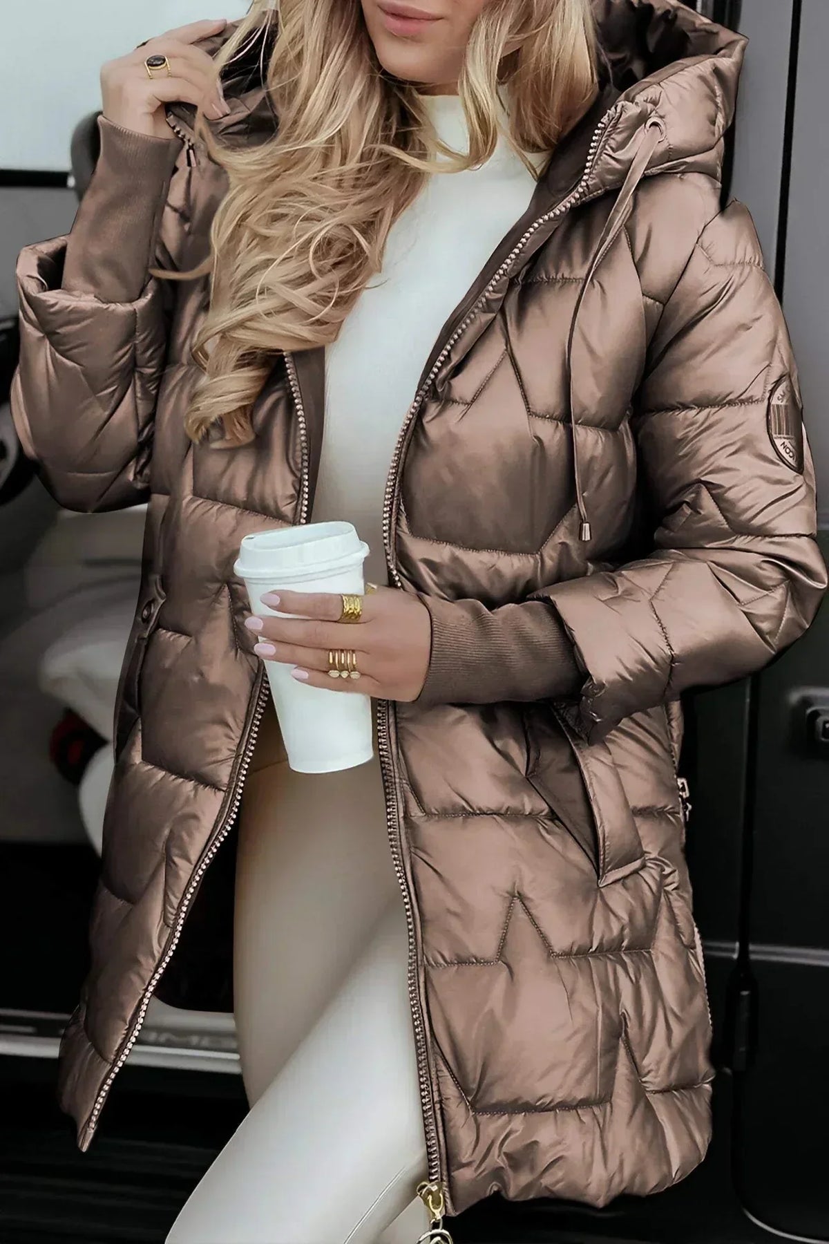 Puffer Jacket Women Winter Quilted Tailored Fit
