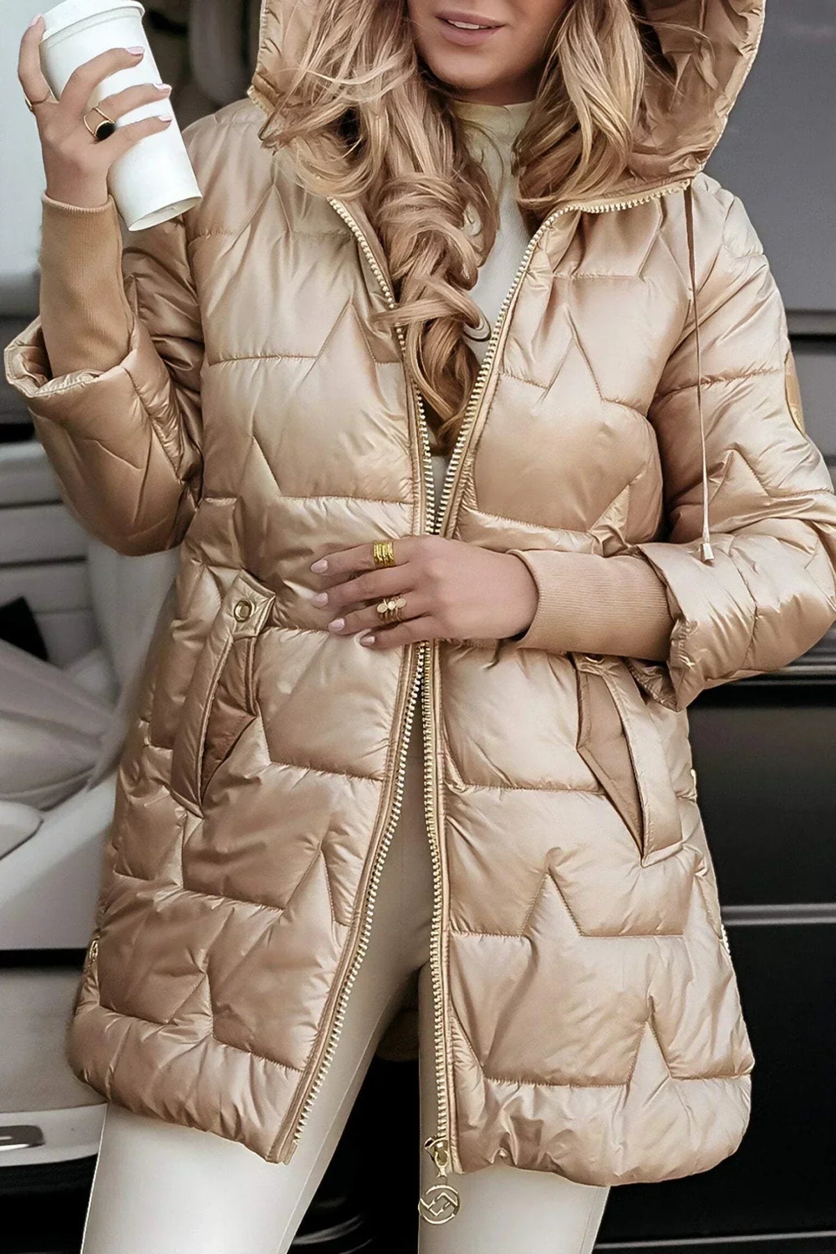 Puffer Jacket Women Winter Quilted Tailored Fit