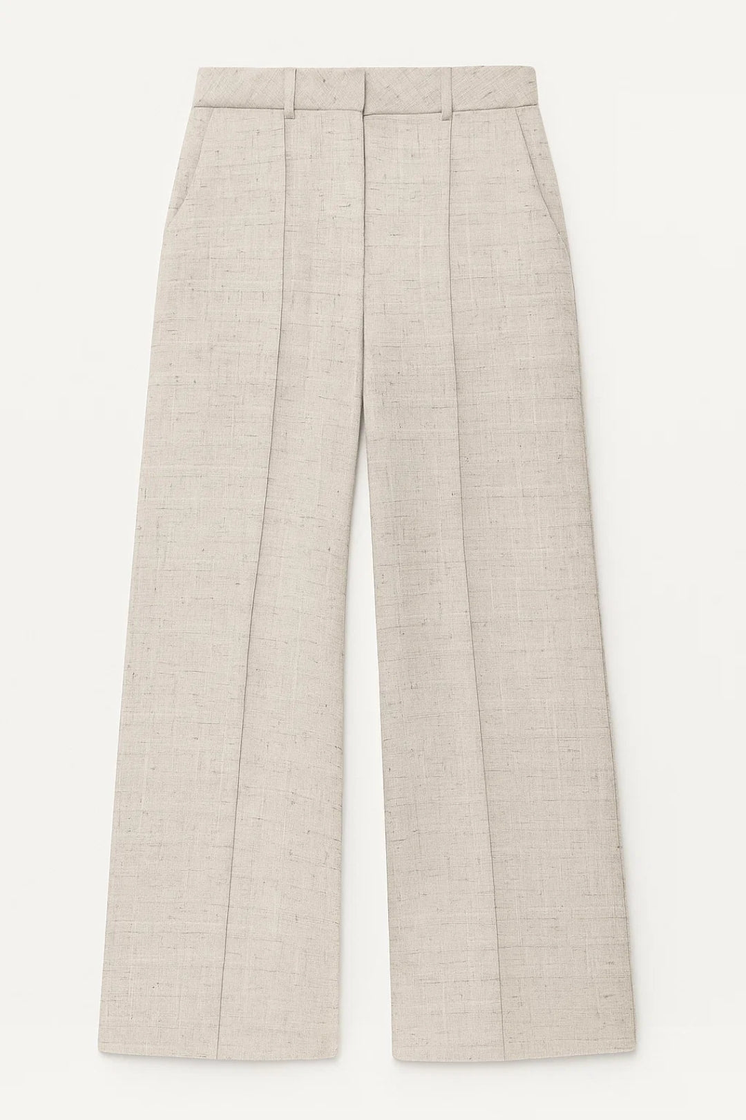 Women's High-Waisted, Wide-Leg Pants in Beige