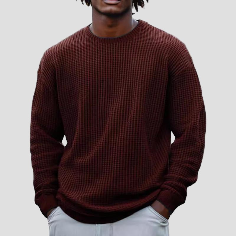 Hayden Mens Crewneck Sweater Waffle