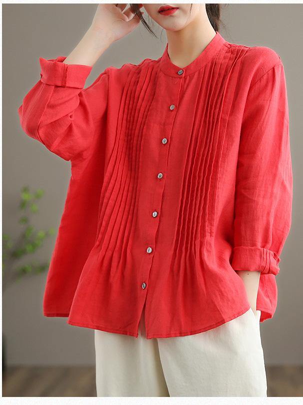 Organic White Linen Tunic Blouse