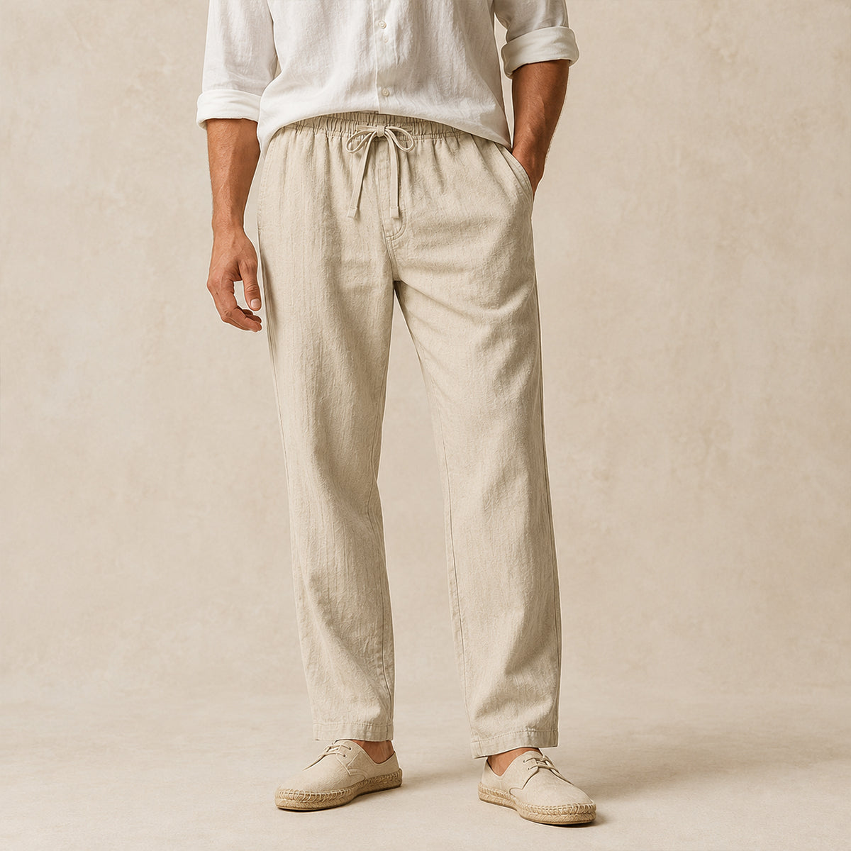 Men's Lightweight, Tapered Linen Dress Pants