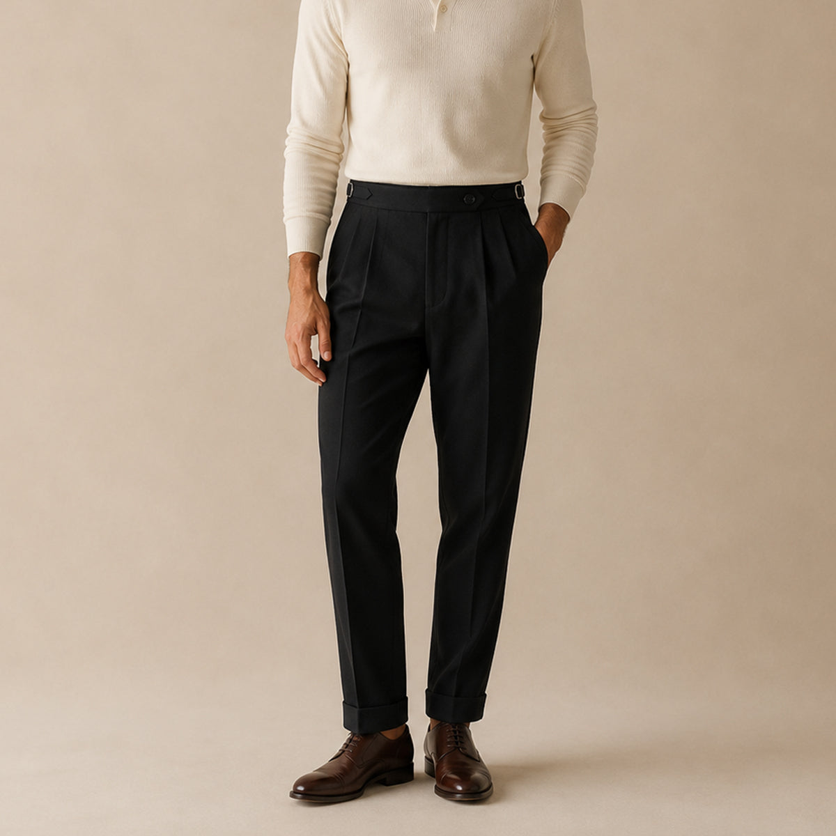Men's Lightweighta Dress Pants with High Waist