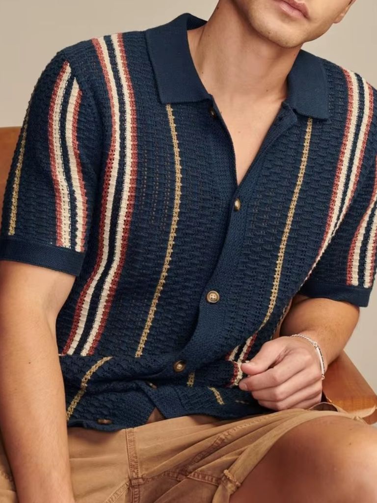 Elegant Sunset Groove Polo for Men