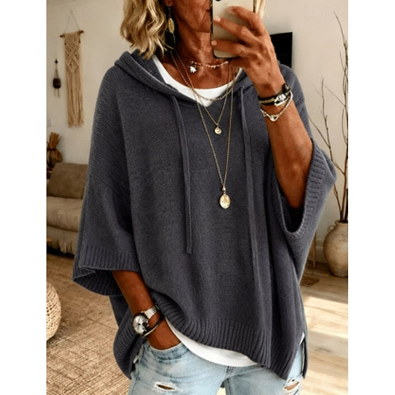 Women’s Hoodie with Hood and Buttoned Collar