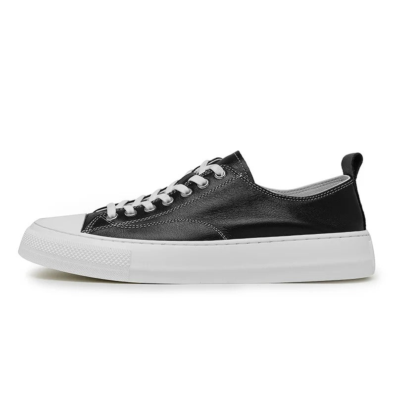 Sneakers Low-Top Slip-On in Genuine Leather with Padded Insole and Arch Support